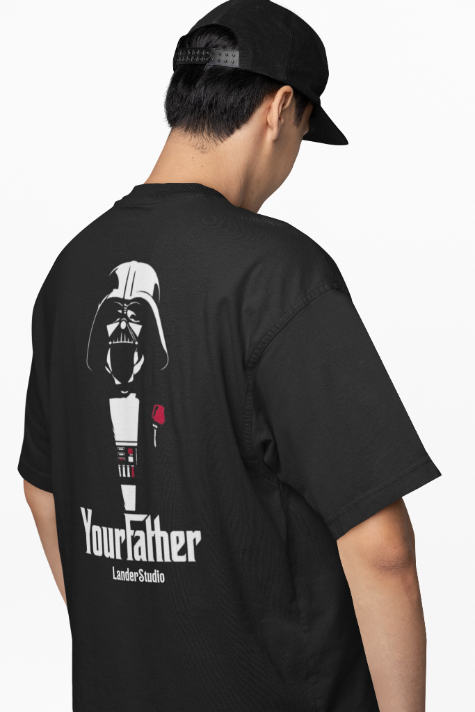 Yourfather Tee Camiseta Negra Diseño Darth Vader LanderStudio Streetstyle