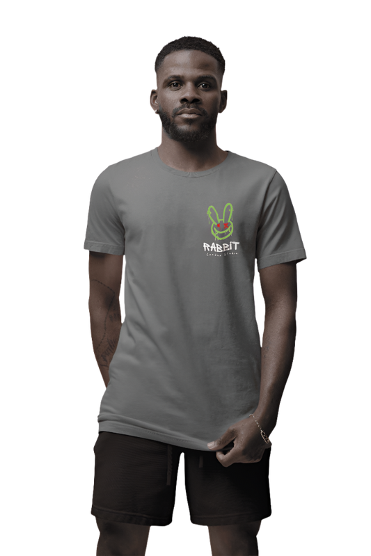 Camiseta gris con rabbit verde flurorecente camiseta trending