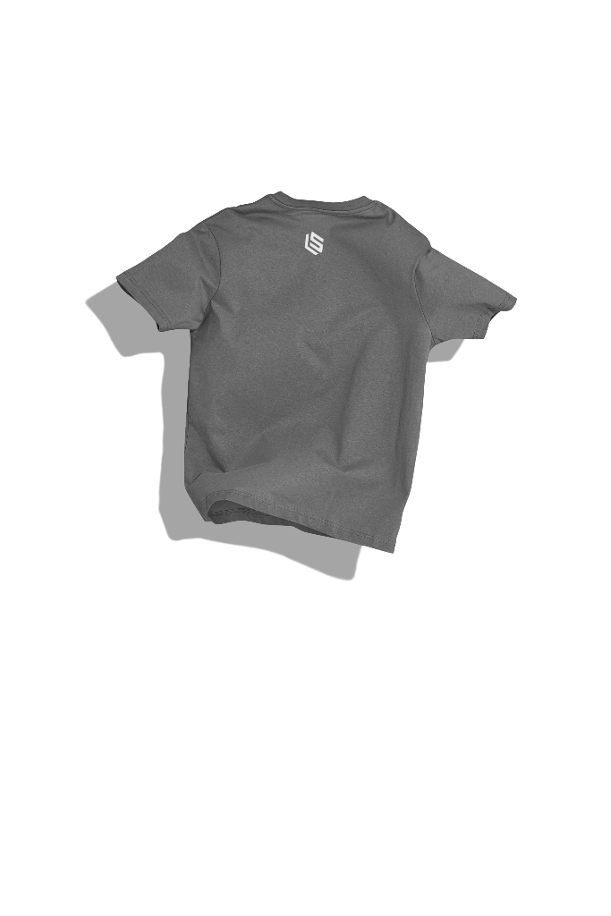 Clothing online tee gray with icon lander studio