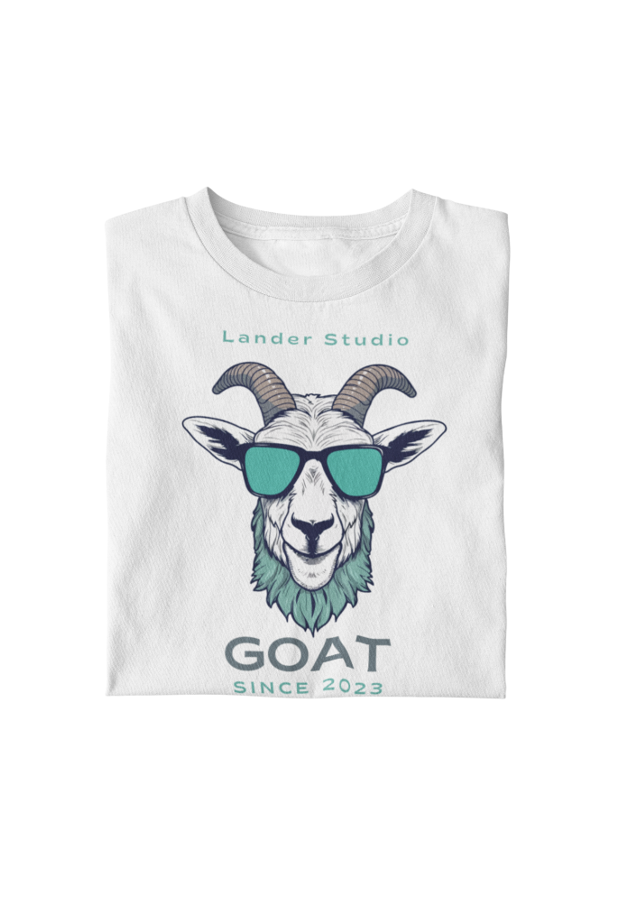 Camiseta Lander Studio goat diseño de cabra con gafas off 