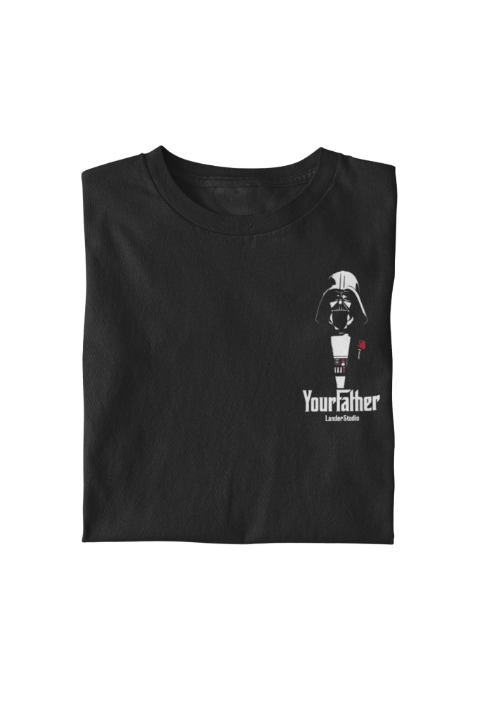 Yourfather Tee Camiseta Negra Diseño Darth Vader LanderStudio Streetstyle